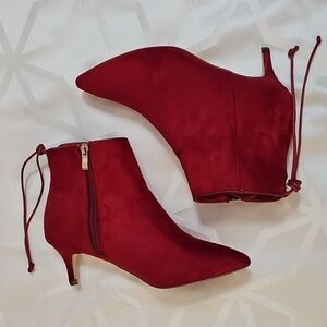 Bucco Red Suede Booties